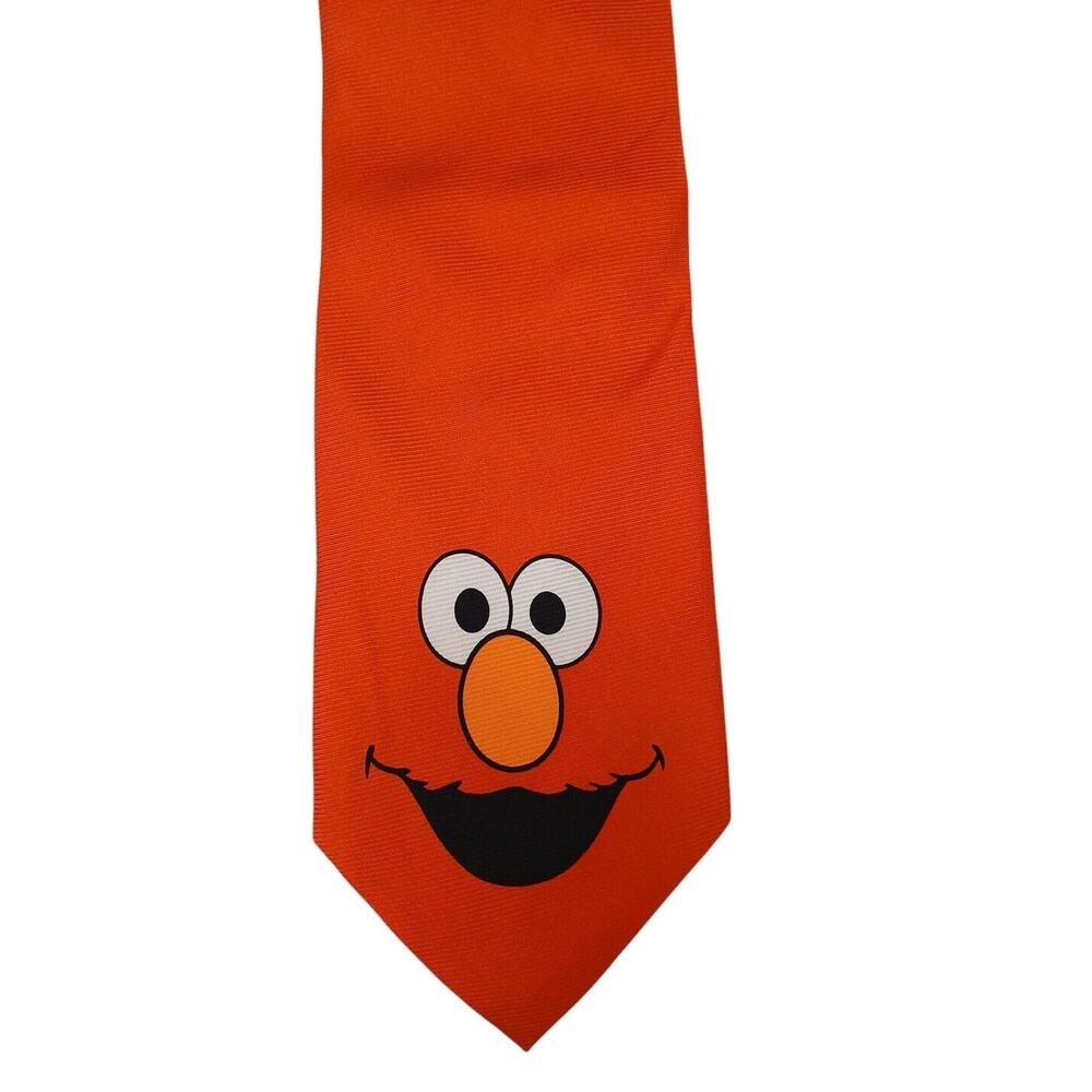 Sesame‎ Street Elmo Tie 100% SILK Men's 56.5" RED Designer Necktie Party Vintage